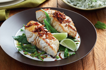 Ginger Chilli Fish With Herbed Rice & Asian Greens